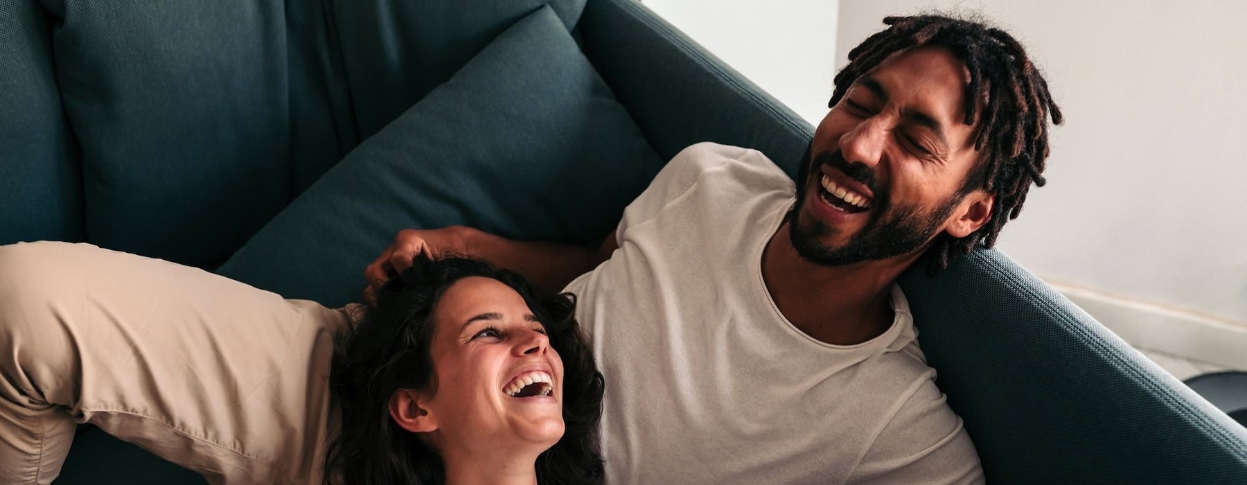 a man and woman laughing